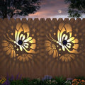 Hapjoy Solar Fence Lights 4 Pack Solar Deck Lamps Outdoor Decorations Powered Step Lights Wall Waterproof LED Warm Decorative Lighting for Garden (Butterfly-Flower, 4) by Hapjoy