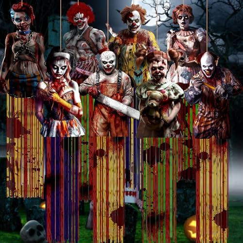 DoubleFill 8 Pcs Zombie Halloween Hanging Decorations, Windsocks Clown by DoubleFill