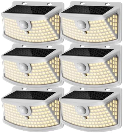 Aootek Solar Motion Sensor Lights Outdoor 120 LEDs, White, 6 Pack by Lightupeveryconer