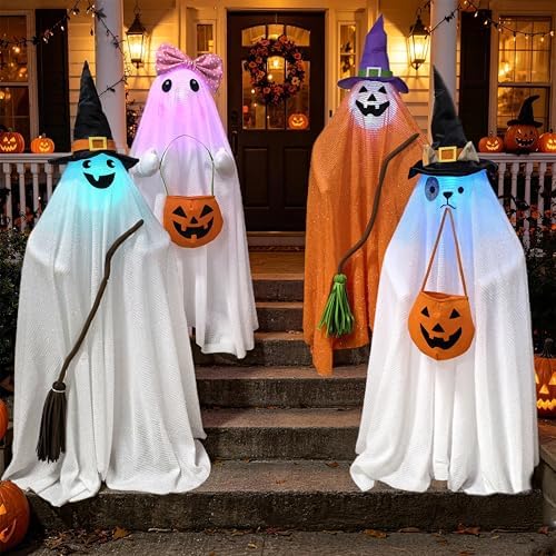 Halloween Decorations Outdoor Indoor, Color Changing Light Up Ghosts - Image 4