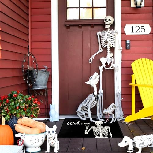 Skull Doormat Funny Halloween Skull Welcome Door Mat,Living Room Kitchen Floor Mat Home Halloween Indoor Outdoor Decoration 17 x29 Inch - Image 7
