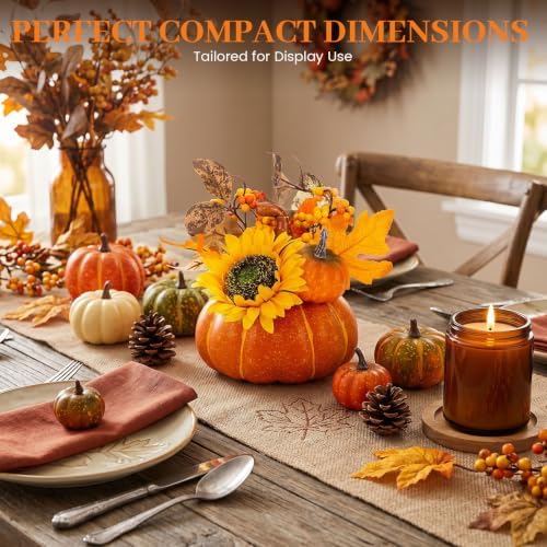 DomeStar Pumpkin Decor, Fall Centerpieces for Tables, Artificial Pumpkins - Image 5