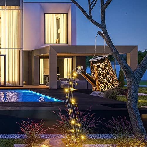 Solar Watering Can Light,Large Metal Hanging Garden Decorative Lights - Image 5