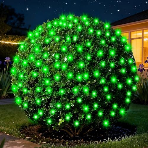 DEPMEM Led Christmas Net Lights Outdoor Christmas Decorations 120Led 6Ftx4Ft UL Certified Connectable Waterptoof Mesh Net Lights for Trees Bushes Shrubs Garden Outdoor Christmas Decorations(Green) by Depmen