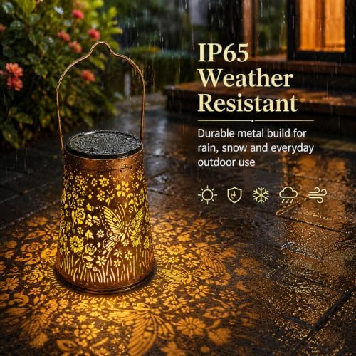 LeiDrail Butterfly Solar Lanterns, Outdoor Hanging Garden Lights, 4 Pack - Image 4