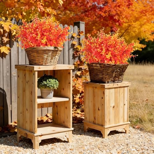 RECUTMS Artificial Faux Fall Mums Plants Fake Outdoor Flowers,Autumn Decor - Image 7