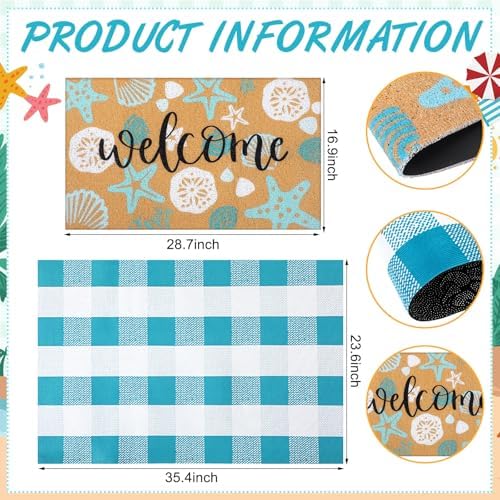 Tinideya 2 23.6 X 35.4 Inches Summer Beach Blue White - Image 3
