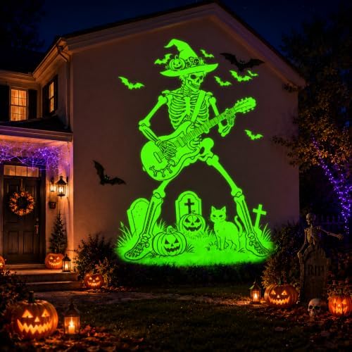 12 in 1 Halloween Projector Lights Outdoor, 3D Dynamic Ghost/Skeleton/Bat/Scarecrow/Pumpkin/Witch Cauldron HD Patterns Halloween Decor,Night Lights for Party Home Window Wall Holiday Decor - Image 4