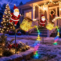 VIHOSE 4pack Christmas Solar Kettle Light Santa Watering Can Garden Decor by VIHOSE