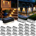 Solar Deck Lights, Solar Step Lights Outdoor Waterproof 24 Packs Warm White by AUDERWIN