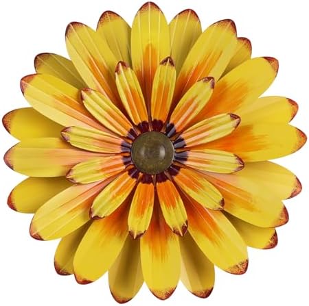 YEAHOME 16'' Metal Flower Wall Decor - Sunflower Wall Art Decorations Hanging for Bedroom, Living Room, Bathroom Boho Office by YEAHOME