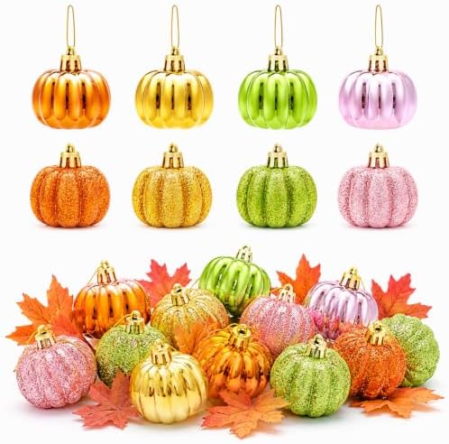 24PCS Fall Ornaments for Tree Pumpkins Decorations Thanksgiving Decor by Unknown