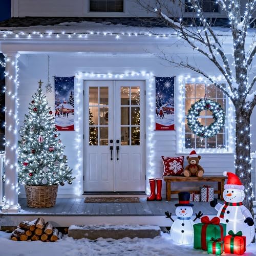 JMEXSUSS 66ft 200 LED White Christmas String Lights Indoor Outdoor Plug in - Image 4