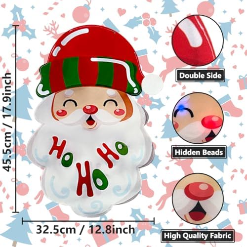 3D Lighted Christmas Garden Flag, Solar Powered LED Outdoor Santa Claus Winter Holiday Yard Flag, Double Side HoHoHo Xmas Flag for Patio Lawn, Home Porch 12×18 Inch - Image 5