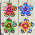 Giyyomtr Metal Flowers Wall Decor - 4pcs 6.2'' Metal Wall Art Hanging Decorations for Outdoor Fence Garden Yard Patio Exterior Home Wall Decor by Giyyomtr
