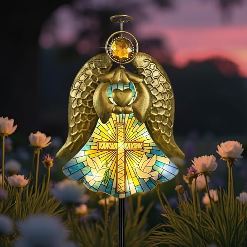 Angel Garden Stakes Christmas Solar Lights,Cemetery Decorations For Grave by HokfirmHomeDecorGarden