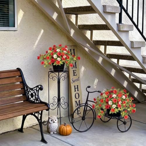 Ammyoo Artificial Fall Flowers Fake Petunias Plants for Outdoor Decoration - Image 7
