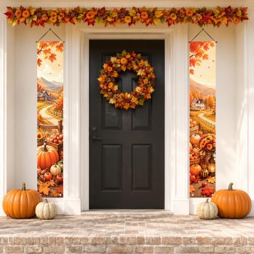 IVN Fall Country Porch Banner Pumpkin Harvest Decor 2 Pcs - Image 7