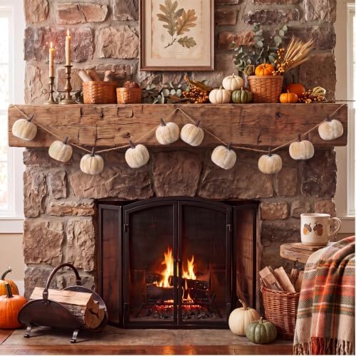 Mindsoft 8.2 ft Velvet Pumpkin Garland Champagne - Image 6