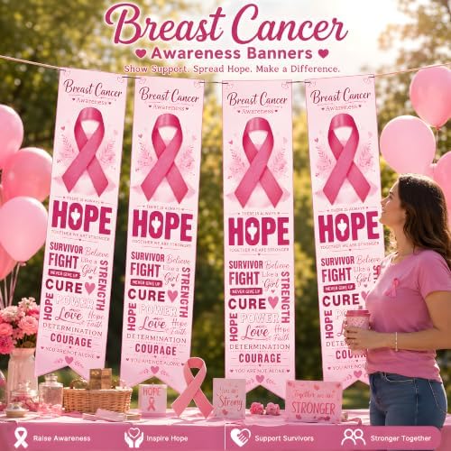Breast Cancer Awareness Accessories - Pink Ribbon Hope Survivor Banner - Image 2
