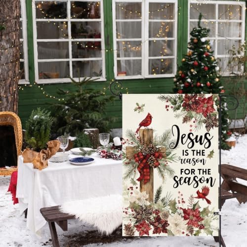 Baccessor Christmas Garden Flag 12.5x18 Inch Winter Red Cardinal Farmhouse - Image 3