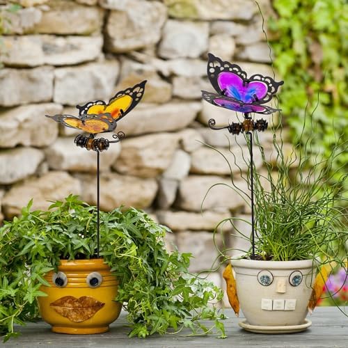 Butterfly Garden Stakes,Butterfly Kit Made of Glass and Metal - Image 6