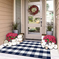 IOHOUZE 3x5 Buffalo Plaid Outdoor Rug, Washable Front Porch, Navy White by iOhouze