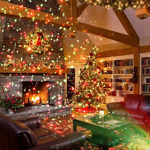 Christmas Laser Light Projector Red and Green Star Laser Lights Show with Timer for Outdoor Decorations Waterproof Landscape Lighting for Christmas and Holidays - Image 4