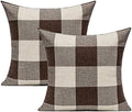 VAKADO Brown Beige Buffalo Plaids Decorative Throw Pillow Covers Farmhouse Retro Checked Square Cushion Cases Classic Coffee Check Home Decor Outdoor for Couch Sofa Patio 16x16 Set of 2 by VAKADO