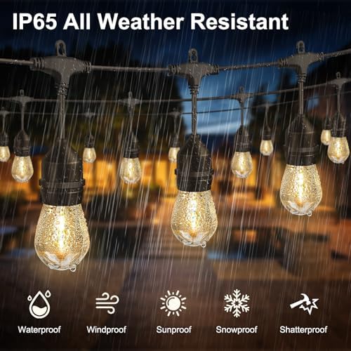 100FT Outdoor String Light 64Bulbs (1.5FT Bulbs Spacing),120W Dimmer Remote - Image 4