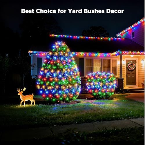 BlcTec Upgraded Outdoor Christmas Lights 280LED 10ft x 6.7ft Christmas Net Lights with UL Certified, 8 Modes, Timer, Connectable, Waterproof & Thick Wire for Bushes, Shrubs Decorations, Muticolor - Image 6