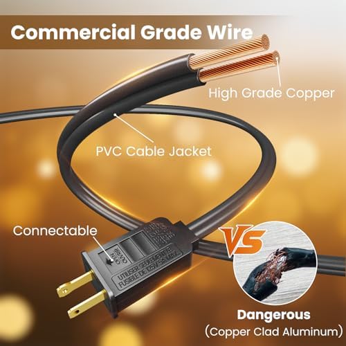 RTTY 60 FT Outdoor String Lights, LED Patio Light 32 LED Waterproof Bulbs - Image 3