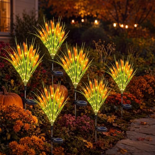 Rossesay 6 Pcs Fall Solar Lights Outdoor Decorative Waterproof Flower Light by Rossesay