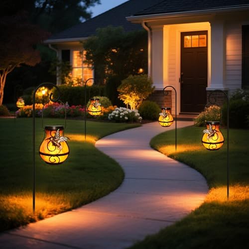 Solar Lanterns Outdoor Waterproof Hummingbird Lantern Flame Lights - Image 7
