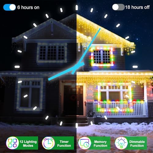 66FT 670 LED Christmas Lights 148 Ice Drops, 12 Modes with Timer, Memory - Image 4