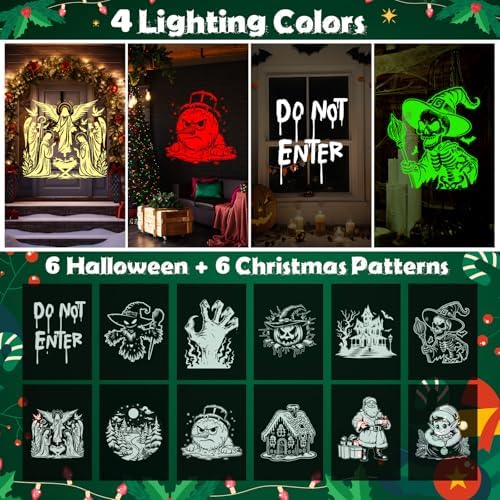 12 in 1 Halloween and Christmas Projector Lights Outdoor Decoration - Image 2