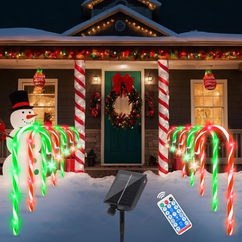 DAMEING 10 Pack 21in Solar Candy Cane Lights by DAMEING