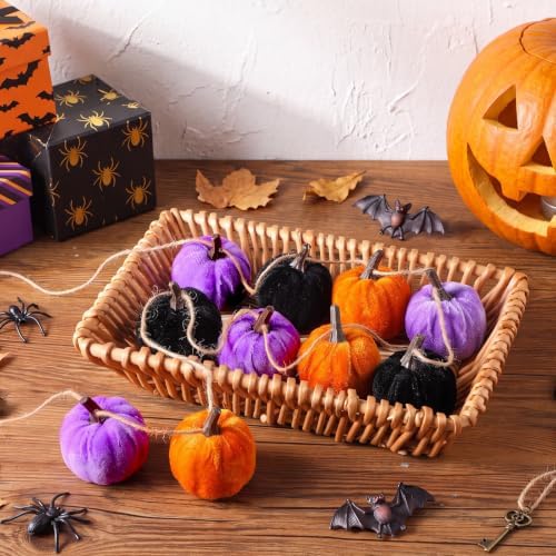 Mindsoft 8.2 ft Pumpkin Garland Halloween Color Velvet - Image 3