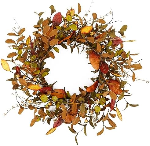 YNYLCHMX 20" Fall Wreath for Front Door, Eucalyptus, Berry and Magnolia by YNYLCHMX