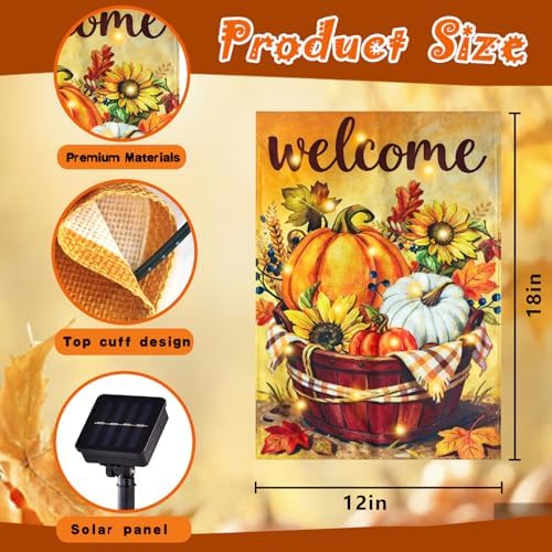 Thanksgiving Garden Flag, Maple Pumpkin, 12x18 In - Image 6