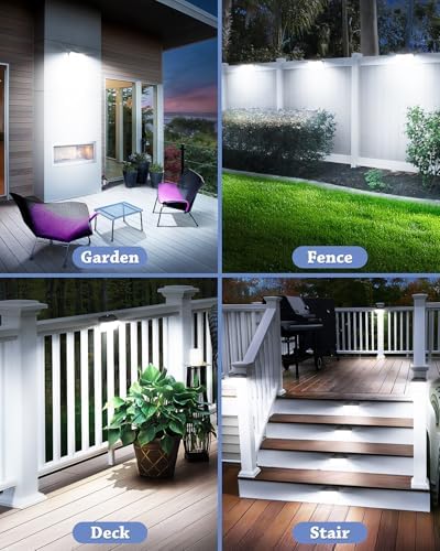 CLAONER 6-Pack Solar Motion Sensor Lights Outdoor, 168 LED Waterproof Security Light with 3 Modes, for Garden, Fence, Garage, Deck, Door Step - Image 7