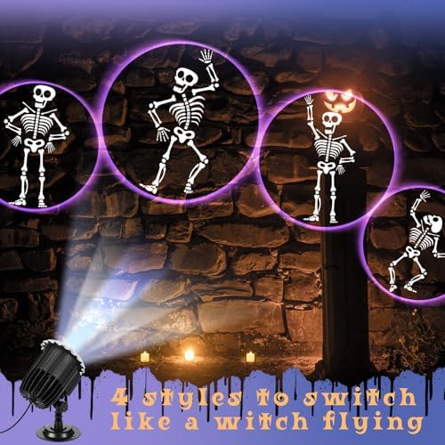 Halloween Projector Light with LED Film Slides, Dance Skeleton - Image 5