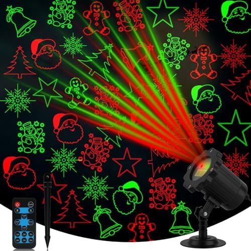 Christmas Projector Lights Outdoor, Waterproof Christmas Laser Projector Lights with Remote, Christmas Spotlight Decorations for Party Yard Garden Outdoor Indoor, SE369 by Yokgrass
