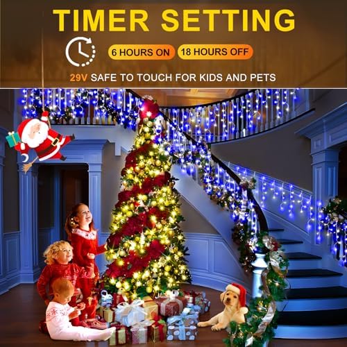 KNONEW Christmas Lights Outdoor Decorations 33ft 400 LED Hanging Light - Image 3