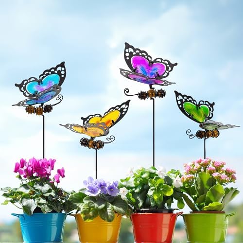 Butterfly Garden Stakes,Kit Made of Glass and Metal - Image 5