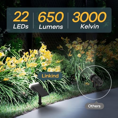 Linkind Solar Lights Outdoor Waterproof Landscape Spotlight Daylight 4 Pack - Image 3