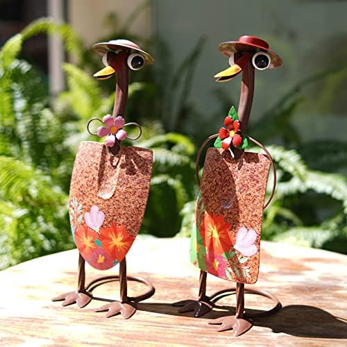 HONGLAND Duck Metal Yard Art - Funny Duck Couple Garden Decor Porch Goose - Image 2