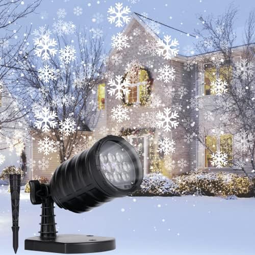 Christmas Snowflake Projector Lights - Outdoor Led Snowfall Show Lights, Waterproof Landscape Decorative Xmas Holiday Party Garden Patio Indoor Home Decoration Show by Brightown