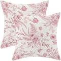 CXMEIFLY Hot Pink Spring Pillow Covers 18 x 18 Inch Set of 2 for Chinoiserie Flowers Decor Throw Pillows Floral Leaves Seasonal Plant Outdoor Decorative Cushion Cases for Couch Bed Decorations by CXMEIFLY