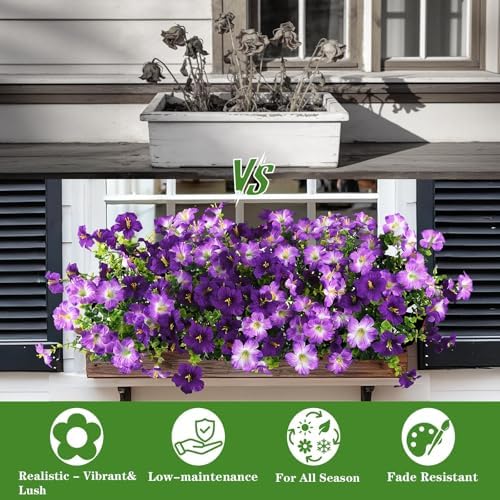Artificial Fake Petunias Flowers for Outdoors Spring Summer Decoration - Image 4
